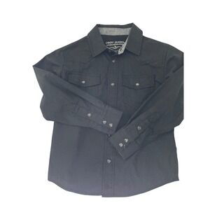 Cody James Boys Western Shirt Sz 4T Black Geometric Print Lg Sleeve Snap Button